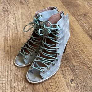 Jeffrey Campbell Laced Open Toe Booties Size 7